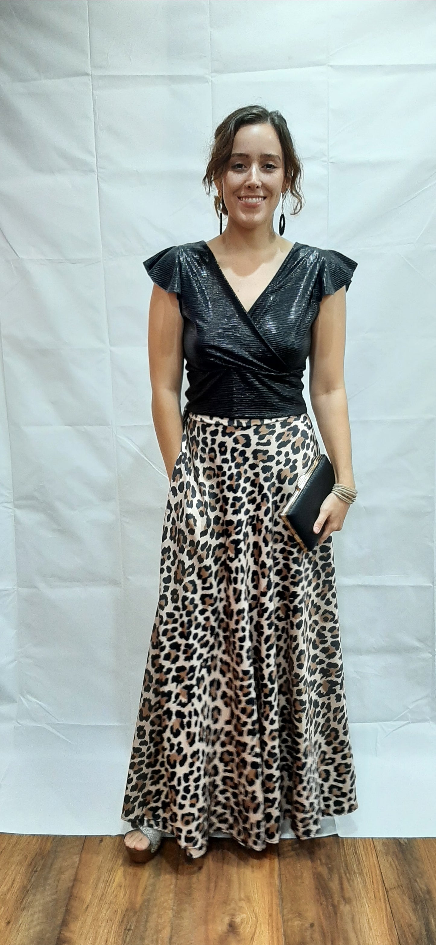 Falda larga animal print